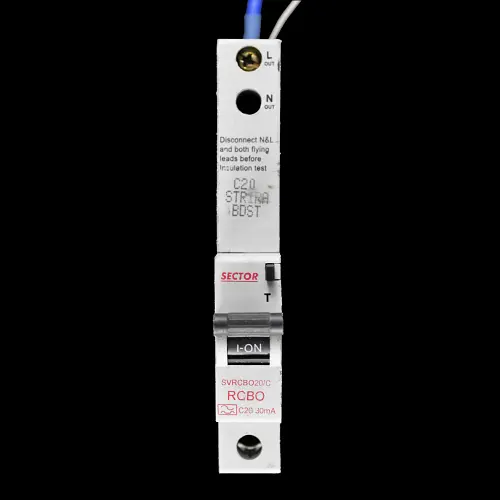 SECTOR 20 AMP CURVE C 6kA 30mA RCBO SVRCBO20/C RED