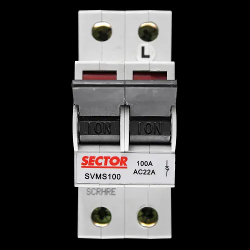 SECTOR 100 AMP DOUBLE POLE MAIN SWITCH DISCONNECTOR SVMS100 RED