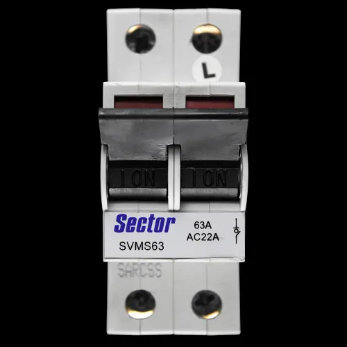 SECTOR 63 AMP DOUBLE POLE MAIN SWITCH DISCONNECTOR SVMS63 BLUE