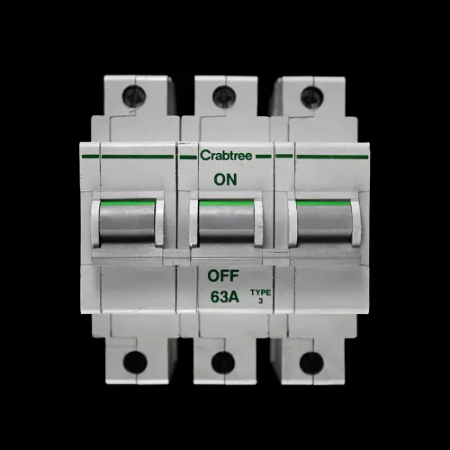 CRABTREE 63 AMP TYPE 3 M9 TRIPLE POLE MCB CIRCUIT BREAKER POLESTAR