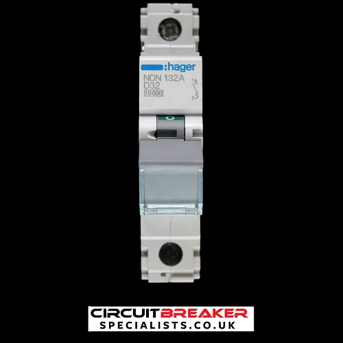 HAGER 32 AMP CURVE D 10kA MCB CIRCUIT BREAKER NDN132A 461897