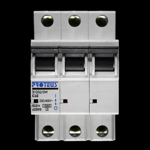 PROTEUS 32 AMP CURVE C 10kA TRIPLE POLE MCB CIRCUIT BREAKER 31032/3W