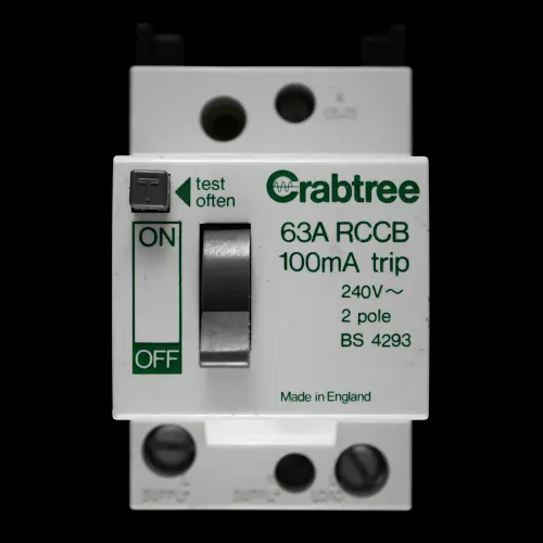 CRABTREE 63 AMP 100mA DOUBLE POLE RCCB