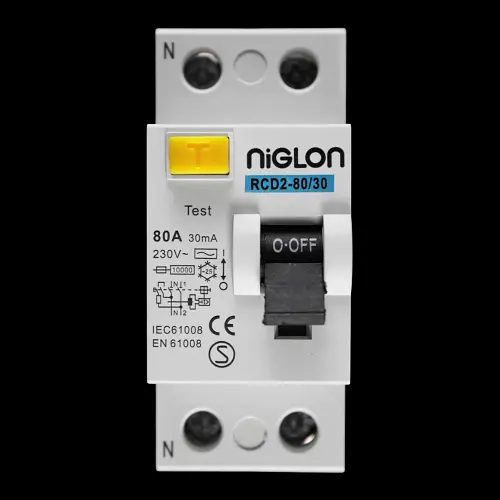 NIGLON 80 AMP 30mA DOUBLE POLE RCD RCD2-80/30 B