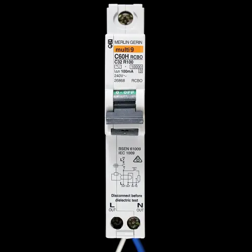 MERLIN GERIN 32 AMP CURVE C 10kA 100mA RCBO TYPE AC 26868 C60HC32R100