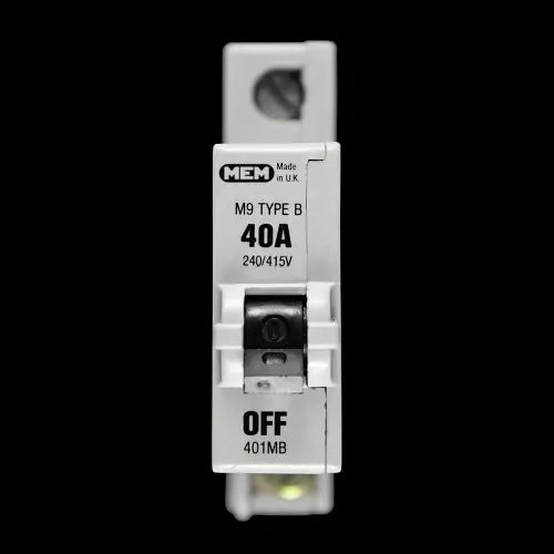 MEM 40 AMP CURVE B M9 MCB CIRCUIT BREAKER 401MB GREY