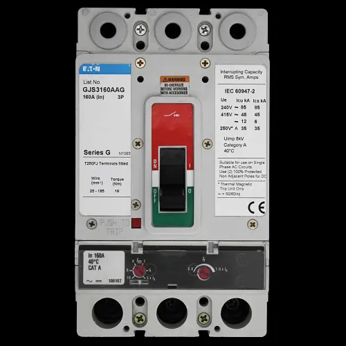 EATON 160 AMP 45kA TRIPLE POLE MCCB GJS3160AAG