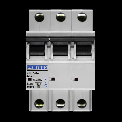 PROTEUS 16 AMP CURVE C 10kA TRIPLE POLE MCB CIRCUIT BREAKER 31016/3W