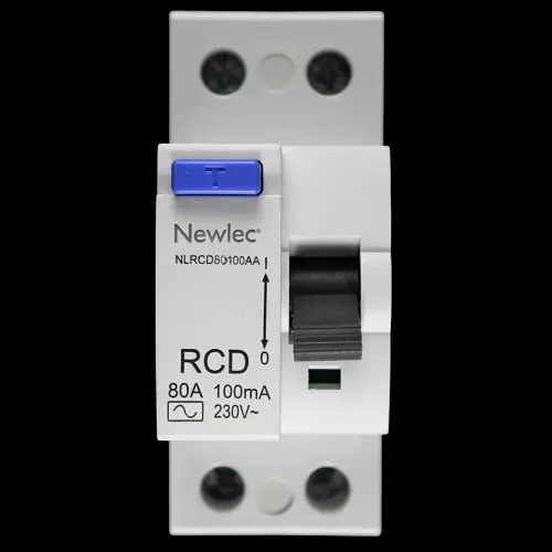 NEWLEC 80 AMP 100mA DOUBLE POLE RCD NLRCD80100AA