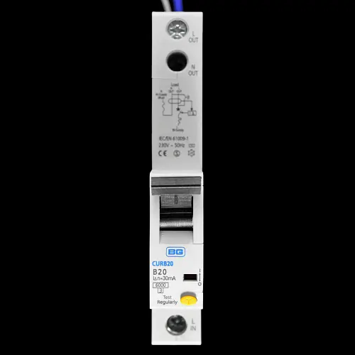 BG BRITISH GENERAL 20 AMP CURVE B 6kA 30mA RCBO TYPE AC CURB20-02