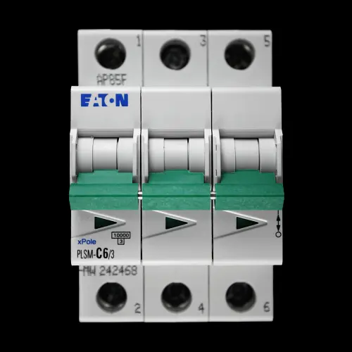 EATON 6 AMP CURVE C 10kA TRIPLE POLE MCB CIRCUIT BREAKER XPOLE PLSM-C6/3