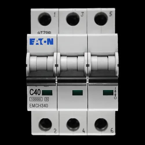 EATON 40 AMP CURVE C 10kA TRIPLE POLE MCB CIRCUIT BREAKER EMCH340