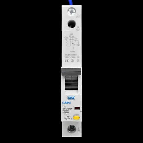 BG BRITISH GENERAL 6 AMP CURVE B 6kA 30mA RCBO TYPE AC CURBA6-01