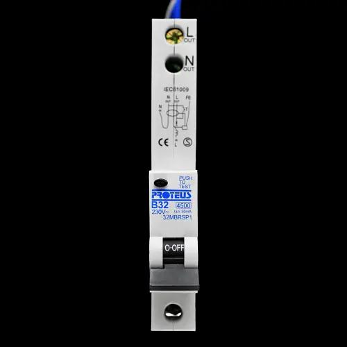 PROTEUS 32 AMP CURVE B 4.5kA 30mA RCBO RCD MCB 32MBRSP1