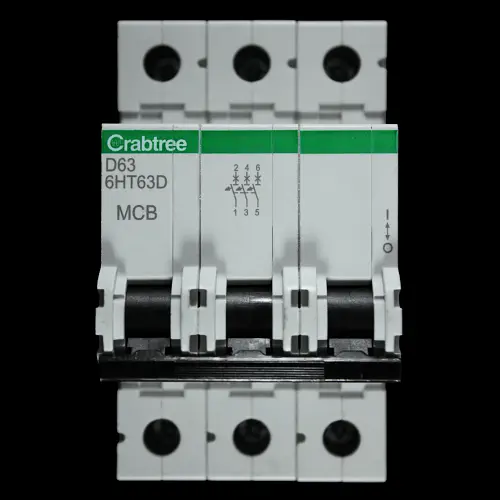 CRABTREE 63 AMP CURVE D 10kA TRIPLE POLE MCB CIRCUIT BREAKER 6HT63D LOADSTAR