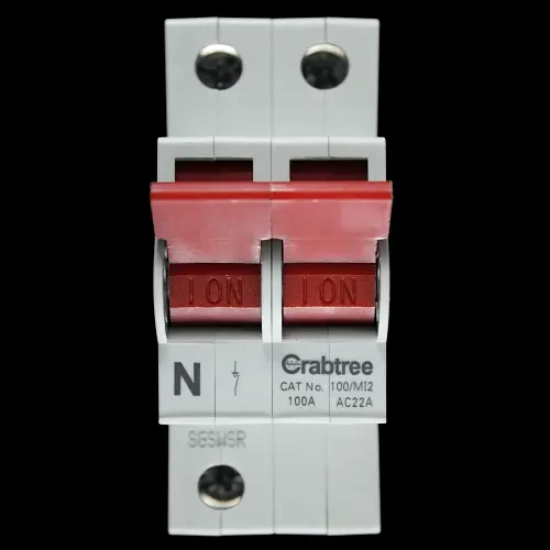 CRABTREE 100 AMP DOUBLE POLE MAIN SWITCH DISCONNECTOR 100/MI2 STARBREAKER