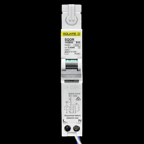 SQUARE D 45 AMP CURVE B 6kA 30mA RCBO SQOR145B03