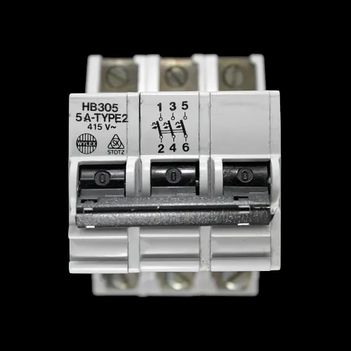WYLEX 5 AMP TYPE 2 M9 TRIPLE POLE MCB CIRCUIT BREAKER STOTZ HB305