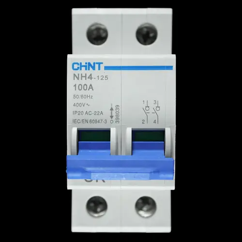 CHINT 100 AMP DOUBLE POLE MAIN SWITCH DISCONNECTOR NH4-125 398039