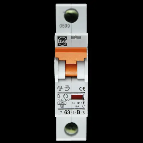 F&G 63 AMP CURVE B 6kA MCB CIRCUIT BREAKER L7-63/1/B-6
