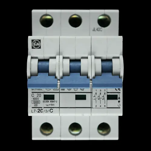 F&G 20 AMP CURVE C 10kA TRIPLE POLE MCB CIRCUIT BREAKER L7-20/3/C