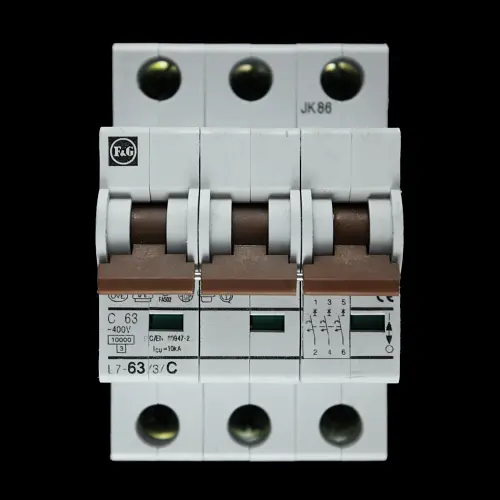 F&G 63 AMP CURVE C 10kA TRIPLE POLE MCB CIRCUIT BREAKER L7-63/3/C