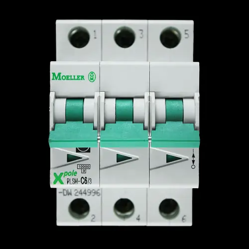 MOELLER 6 AMP CURVE C 10kA TRIPLE POLE MCB CIRCUIT BREAKER PLSM-C6/3