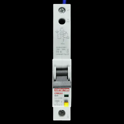 CONTACTUM 20 AMP CURVE B 10kA 30mA RCBO TYPE AC CPBR201