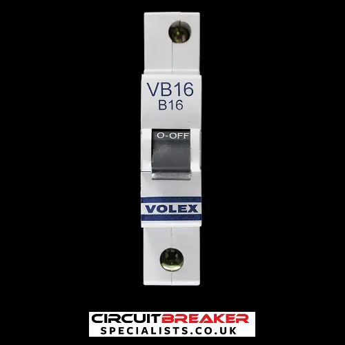 VOLEX 16 AMP CURVE B 6kA MCB CIRCUIT BREAKER VB16 RED CLIP