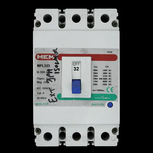 MEM 32 AMP 25kA TRIPLE POLE MCCB MFL323