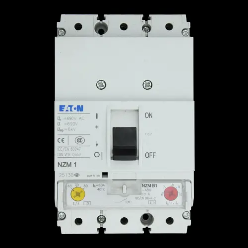 EATON 80 AMP 25kA TRIPLE POLE MCCB NZM1 NZMB1-A80