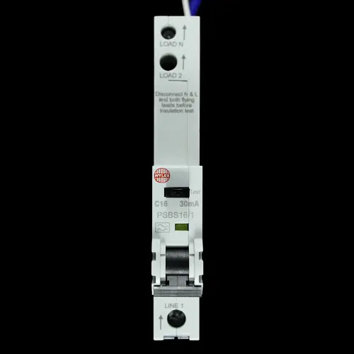 WYLEX 16 AMP CURVE C 10kA 30mA RCBO TYPE A PSBS16/1