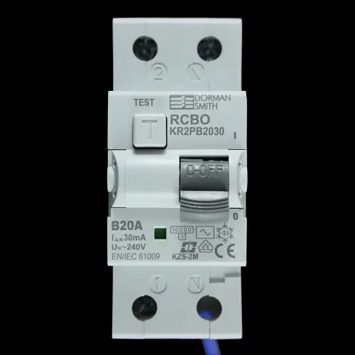 DORMAN SMITH 20 AMP CURVE B 10kA 30mA DOUBLE POLE RCBO TYPE AC KR2PB2030