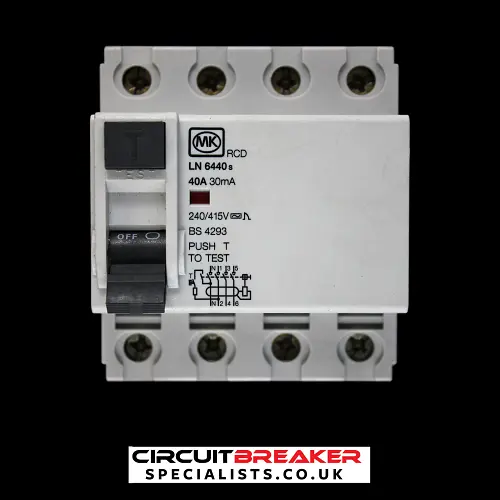 MK 40 AMP 30mA FOUR POLE RCD 240V LN 6440s