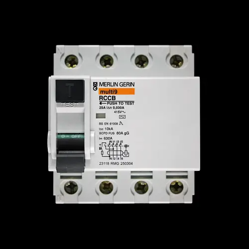 MERLIN GERIN 25 AMP 30mA FOUR POLE RCCB RCD TYPE AC 23118 RMG 250304