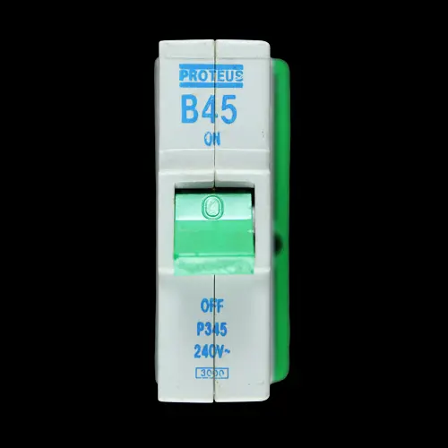 PROTEUS 45 AMP CURVE B 3kA MCB CIRCUIT BREAKER PUSH PLUG IN P345