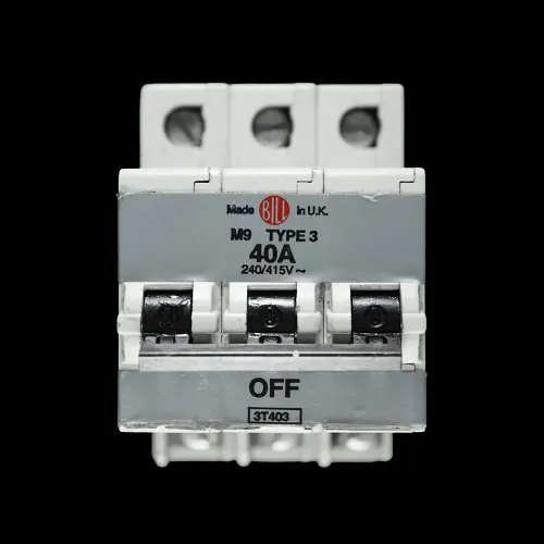 BILL 40 AMP TYPE 3 M9 TRIPLE POLE MCB CIRCUIT BREAKER 3T403