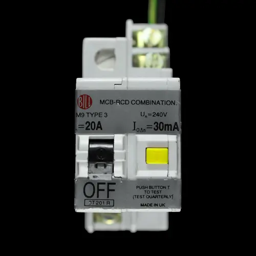 BILL 20 AMP TYPE 3 M9 30mA DOUBLE POLE MCB-RCD RCBO 3T201R
