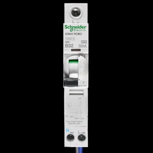 SCHNEIDER 32 AMP CURVE B 10kA 30mA RCBO TYPE A IC60H ACTI9 A9D31832