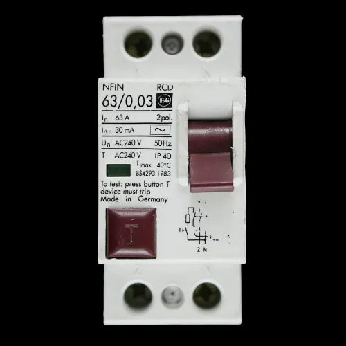 F&G 63 AMP 30mA DOUBLE POLE RCD TYPE AC NFIN 63/0,03