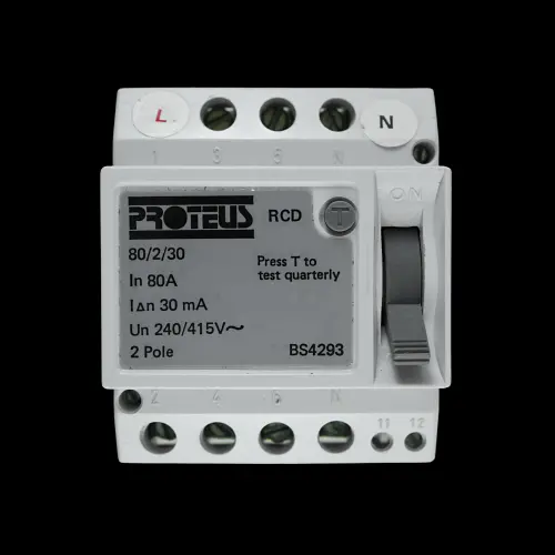 PROTEUS 80 AMP 30mA DOUBLE POLE RCD 80/2/30