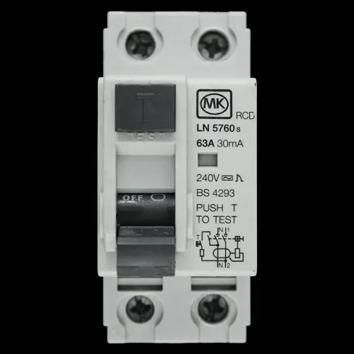 MK 63 AMP 30mA DOUBLE POLE RCD TYPE AC 240V LN 5760S