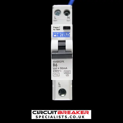 PROTEUS 6 AMP CURVE B 6kA 30mA RCBO TYPE AC 6MBRSPK