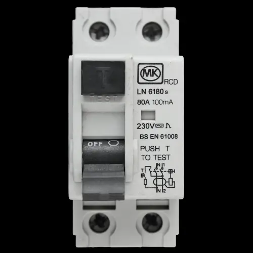 MK 80 AMP 100mA DOUBLE POLE RCD TYPE AC LN 6180s