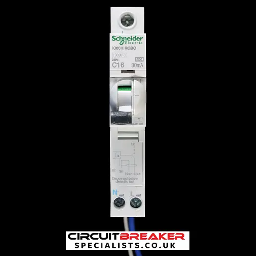 SCHNEIDER 16 AMP CURVE C 10kA 30mA RCBO TYPE A IC60H A9D11816 ACTI9