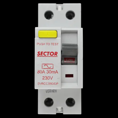 SECTOR 80 AMP 30mA DOUBLE POLE RCCB RCD TYPE AC SVRCCB80/DP R