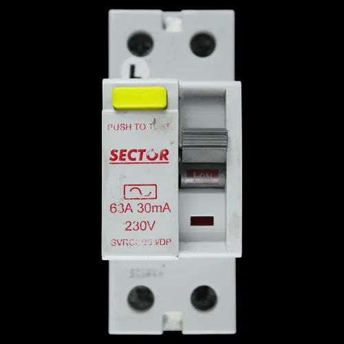 SECTOR 63 AMP 30mA DOUBLE POLE RCCB RCD SVRCCB63/DP LL