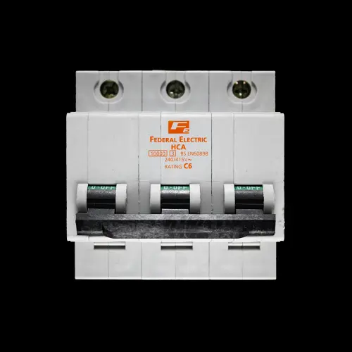 FEDERAL 6 AMP CURVE C 10kA TRIPLE POLE MCB CIRCUIT BREAKER STABLOK HCA HCA3P06