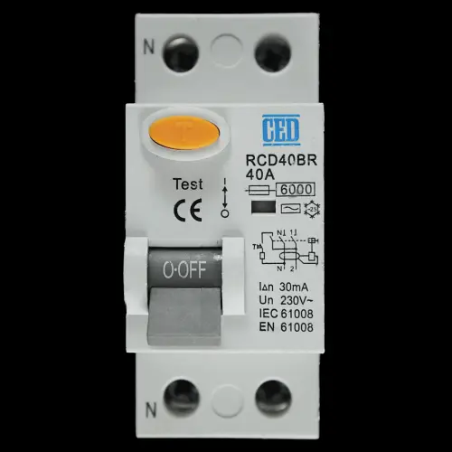 CED 40 AMP 30mA DOUBLE POLE RCD TYPE AC RCD40BR