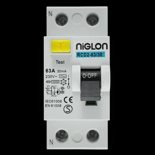 NIGLON 63 AMP 30mA DOUBLE POLE RCD TYPE AC RCD2-63/30 BLUE